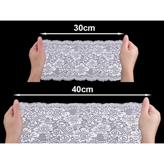 Dantelă elastică, lățime 18 cm - Albastru regal (1 Metru) Dantelă elastică, lățime 18 cm - Albastru regal (1 Metru)