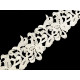 Dantelă brodată, lățime 70 - 75 mm - Crem foarte deschis (1 Metru) Dantelă brodată, lățime 70 - 75 mm - Crem foarte deschis (1 Metru)