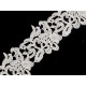 Dantelă brodată, lățime 70 - 75 mm - Crem foarte deschis (1 Metru) Dantelă brodată, lățime 70 - 75 mm - Crem foarte deschis (1 Metru)