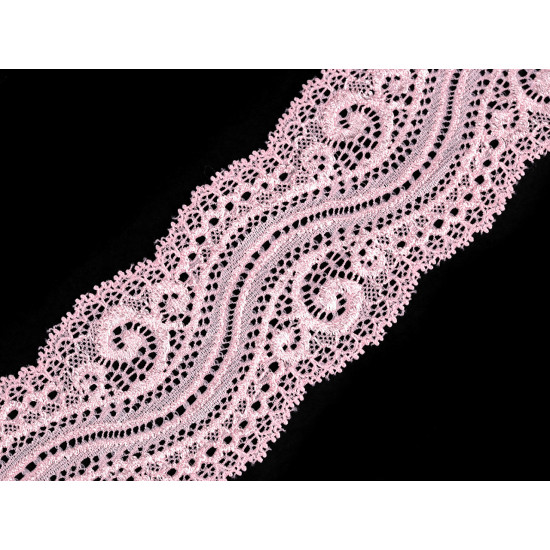 Dantelă elastică, lățime 65 mm - Negru (1 Metru) Dantelă elastică, lățime 65 mm - Negru (1 Metru)
