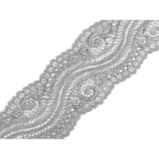 Dantelă elastică, lățime 65 mm - Negru (1 Metru) Dantelă elastică, lățime 65 mm - Negru (1 Metru)