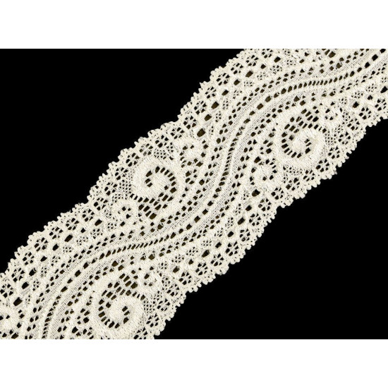 Dantelă elastică, lățime 65 mm - Negru (1 Metru) Dantelă elastică, lățime 65 mm - Negru (1 Metru)