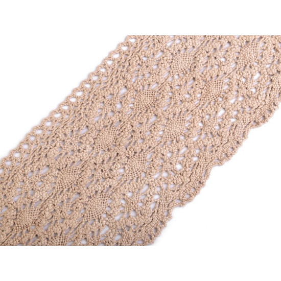 Dantelă bumbac croşetată, lățime 11-12 cm - Alb (1 Metru) Dantelă bumbac croşetată, lățime 11-12 cm - Alb (1 Metru)