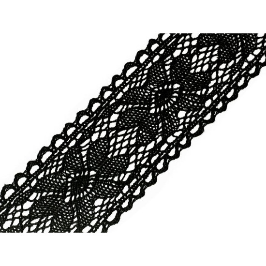 Dantelă bumbac croşetată, lățime 55 mm - Bej deschis (1 Metru) Dantelă bumbac croşetată, lățime 55 mm - Bej deschis (1 Metru)