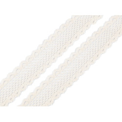 Dantelă bumbac croşetată, lățime 34 mm - Ecru deschis (1 Metru)