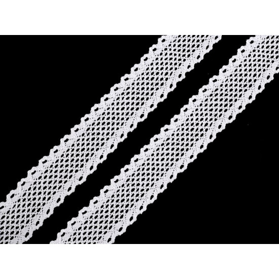 Dantelă bumbac croşetată, lățime 34 mm - Ecru deschis (1 Metru) Dantelă bumbac croşetată, lățime 34 mm - Ecru deschis (1 Metru)