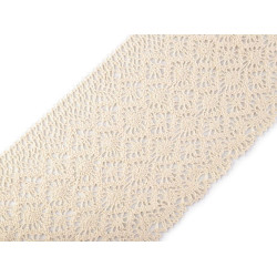 Dantelă bumbac croşetată, lățime 14 cm - Ecru deschis (1 Metru)