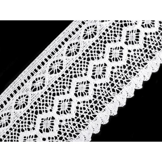 Dantelă bumbac croşetată, lățime 12,5 cm - Negru (1 Metru)