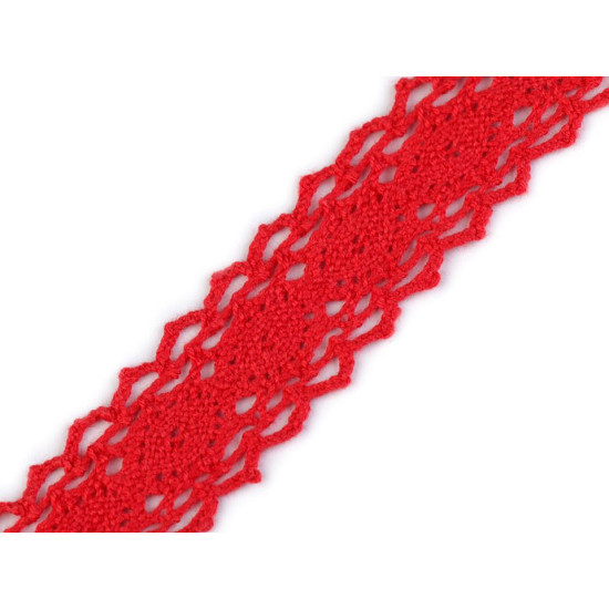 Dantelă bumbac croşetată, lățime 25 mm - Roz pudrat (1 Metru) Dantelă bumbac croşetată, lățime 25 mm - Roz pudrat (1 Metru)