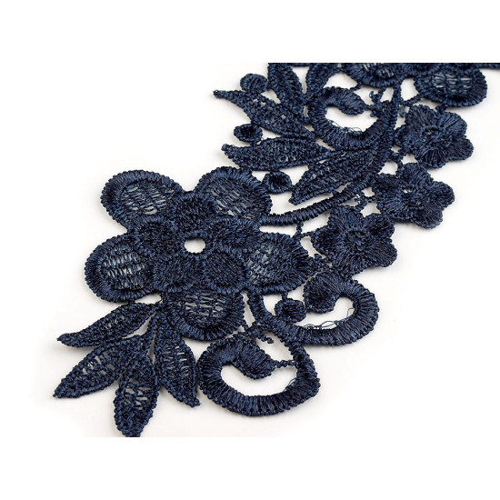 Aplicație din dantelă, 8x27 cm - Negru (8 Bucăți) Aplicație din dantelă, 8x27 cm - Negru (8 Bucăți)