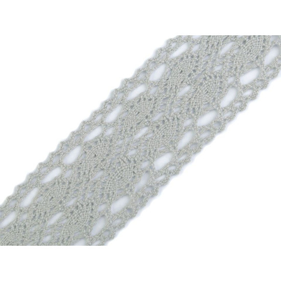 Dantelă bumbac croşetată, lățime 40 mm - Alb (1 Metru) Dantelă bumbac croşetată, lățime 40 mm - Alb (1 Metru)