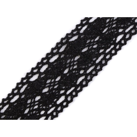 Dantelă bumbac croşetată, lățime 40 mm - Alb (1 Metru) Dantelă bumbac croşetată, lățime 40 mm - Alb (1 Metru)