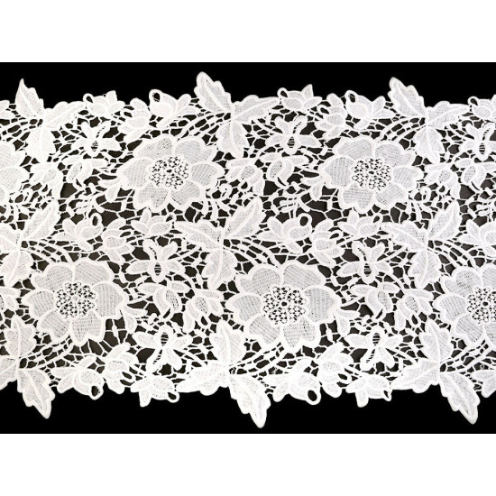 Dantelă brodată / napron, lățime 36 cm - Off white (1 Metru) Dantelă brodată / napron, lățime 36 cm - Off white (1 Metru)