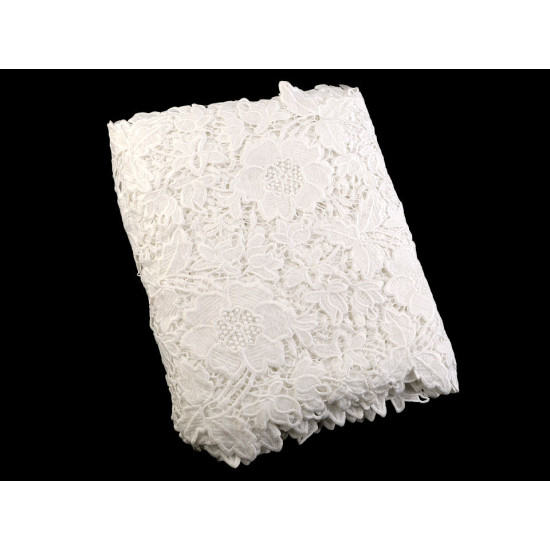 Dantelă brodată / napron, lățime 36 cm - Off white (1 Metru) Dantelă brodată / napron, lățime 36 cm - Off white (1 Metru)