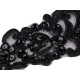 Aplicație brodată pe organza cu perle ți paiete, 11x26 cm - Negru (10 Bucăți)