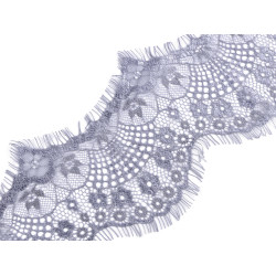 Dantelă franțuzească, lățime 12 cm - Gri neutral (3 Metri)