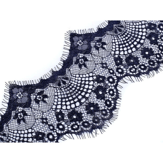 Dantelă franțuzească, lățime 12 cm - Negru (3 Metri) Dantelă franțuzească, lățime 12 cm - Negru (3 Metri)