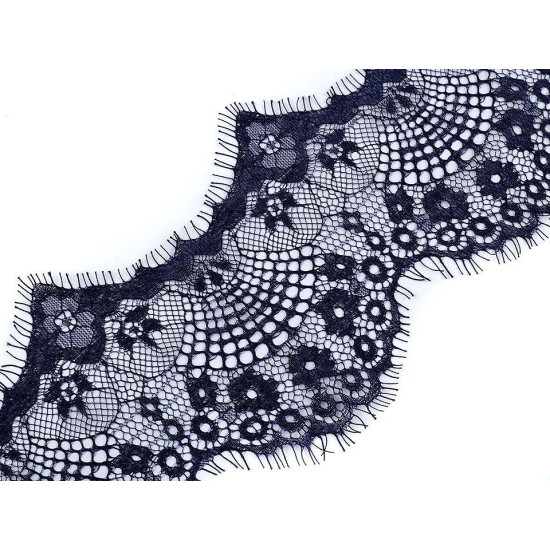 Dantelă franțuzească, lățime 12 cm - Negru (3 Metri) Dantelă franțuzească, lățime 12 cm - Negru (3 Metri)