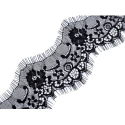 Dantelă franțuzească, lățime 10 cm - Negru (3 Metri)