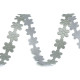 Panglică satinată cu flori decupate, lățime 10 mm - Alb (1 Metru) Panglică satinată cu flori decupate, lățime 10 mm - Alb (1 Metru)