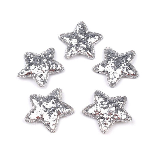 Steluțe decorative cu paiete, ø35 mm - Argintiu (100 Bucăți) Steluțe decorative cu paiete, ø35 mm - Argintiu (100 Bucăți)