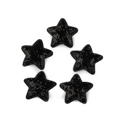Steluțe decorative cu paiete, ø35 mm - Negru (10 Bucăți)