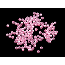 Perle plastic glance, ø3 mm - Roz (10 Grame)