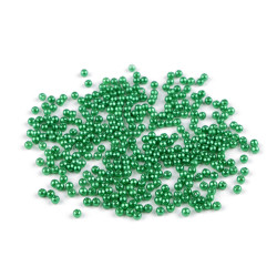 Perle plastic glance, ø3 mm - Verde (10 Grame)