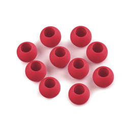 Mărgele mate cu gaură mare, 10x12 mm - Roșu deschis (100 Bucăți)