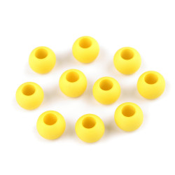 Mărgele mate cu gaură mare, 10x12 mm - Galben (100 Bucăți)
