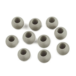 Mărgele mate cu gaură mare, 10x12 mm - Gri neutral (100 Bucăți)