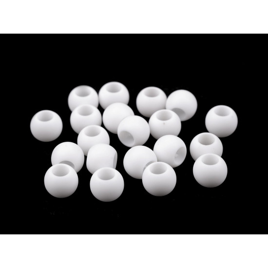 Mărgele mate cu gaură mare, 11x14 mm - Negru (10 Bucăți) Mărgele mate cu gaură mare, 11x14 mm - Negru (10 Bucăți)
