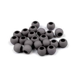 Mărgele mate cu gaură mare, 11x14 mm - Gri neutral (10 Bucăți)