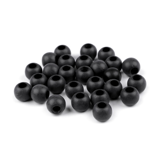Mărgele mate cu gaură mare, 11x14 mm - Negru (10 Bucăți) Mărgele mate cu gaură mare, 11x14 mm - Negru (10 Bucăți)