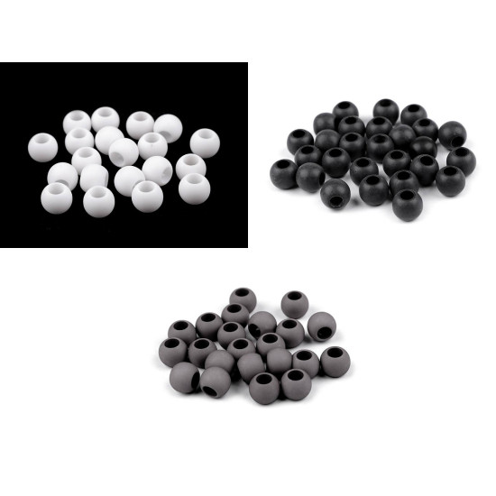 Mărgele mate cu gaură mare, 11x14 mm - Negru (10 Bucăți) Mărgele mate cu gaură mare, 11x14 mm - Negru (10 Bucăți)