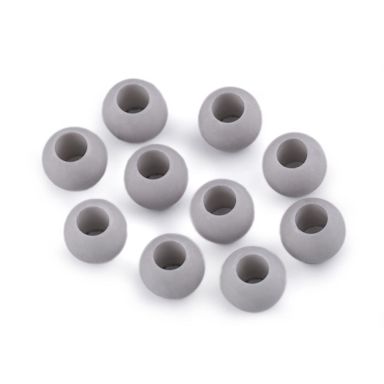 Mărgele mate cu gaură mare, 11x14 mm - Negru (10 Bucăți) Mărgele mate cu gaură mare, 11x14 mm - Negru (10 Bucăți)