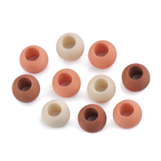 Mărgele mate cu gaură mare, 11x14 mm - Negru (10 Bucăți) Mărgele mate cu gaură mare, 11x14 mm - Negru (10 Bucăți)