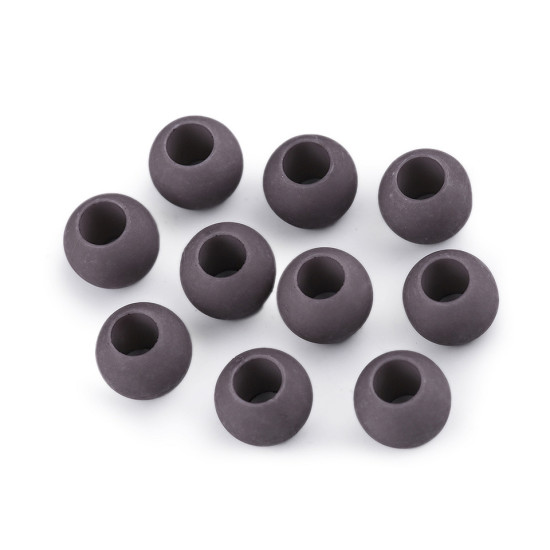 Mărgele mate cu gaură mare, 11x14 mm - Negru (10 Bucăți) Mărgele mate cu gaură mare, 11x14 mm - Negru (10 Bucăți)