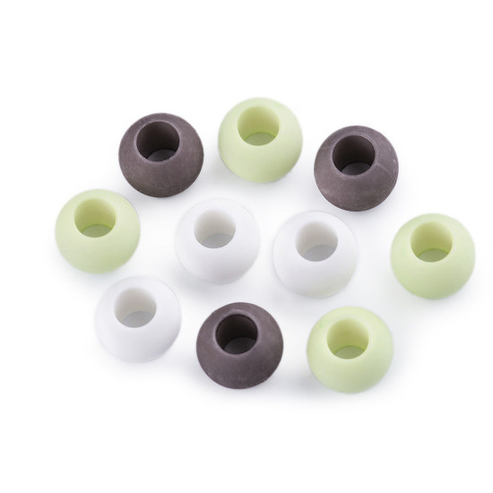 Mărgele mate cu gaură mare, 11x14 mm - Negru (10 Bucăți) Mărgele mate cu gaură mare, 11x14 mm - Negru (10 Bucăți)