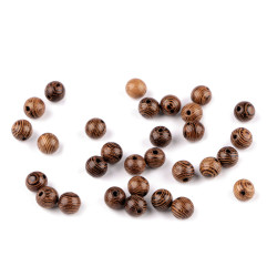 Mărgele din lemn, ø6 mm - Maro natural (210 Bucăți)