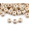 Mărgele lemn cubice cu litere, 10x10 mm, cal a-2 a - Natural deschis (1 Sac)