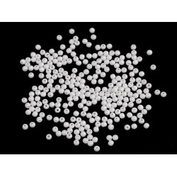 Perle plastic glance, ø4 mm - Alb lăptos (10 Grame)