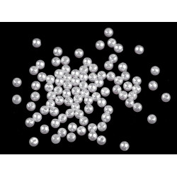 Perle plastic glance, ø4 mm - Alb (10 Grame)