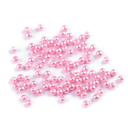 Perle plastic glance, ø4 mm - Roz deschis (10 Grame)