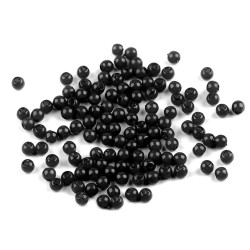 Perle plastic glance, ø4 mm - Negru (10 Grame)