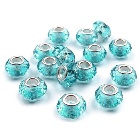 Mărgele fațetate tip pandora, 14,5x9 mm - Transparent (200 Bucăți) Mărgele fațetate tip pandora, 14,5x9 mm - Transparent (200 Bucăți)