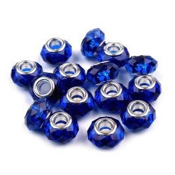Mărgele fațetate tip pandora, 14,5x9 mm - Bleumarin (20 Bucăți)