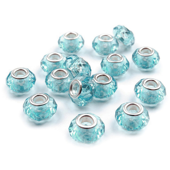 Mărgele fațetate tip pandora, 14,5x9 mm - Transparent (200 Bucăți) Mărgele fațetate tip pandora, 14,5x9 mm - Transparent (200 Bucăți)