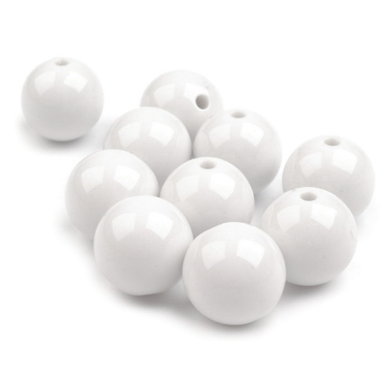 Mărgele din plastic color, ø20 mm - Alb (110 Bucăți) Mărgele din plastic color, ø20 mm - Alb (110 Bucăți)