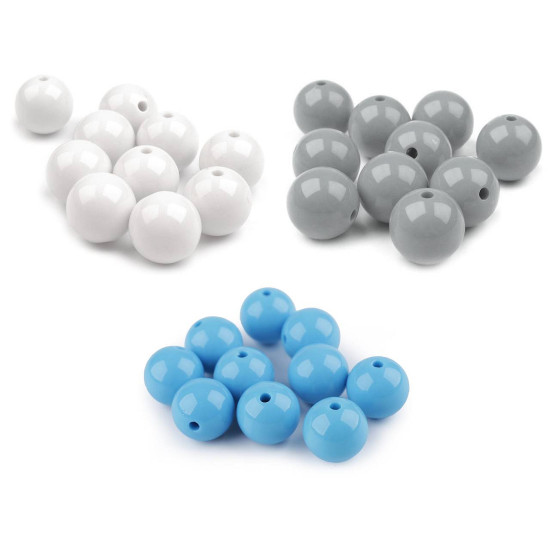 Mărgele din plastic color, ø20 mm - Alb (110 Bucăți) Mărgele din plastic color, ø20 mm - Alb (110 Bucăți)